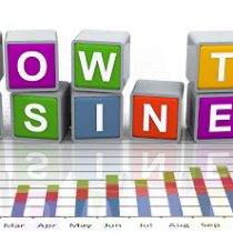 3d colorful buzzword series - text 'grow the business'